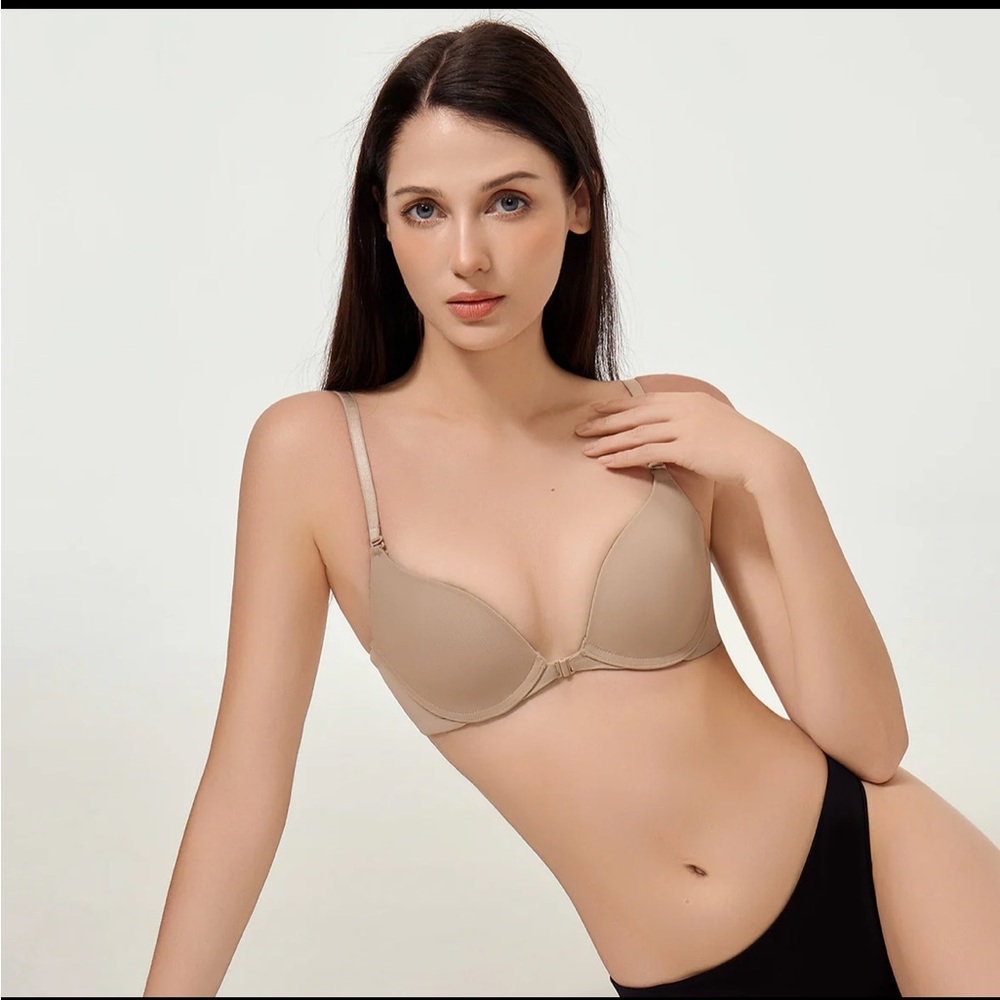 Cherries Front-Closure Nude T-Shirt Bra - Picture 4 of 10